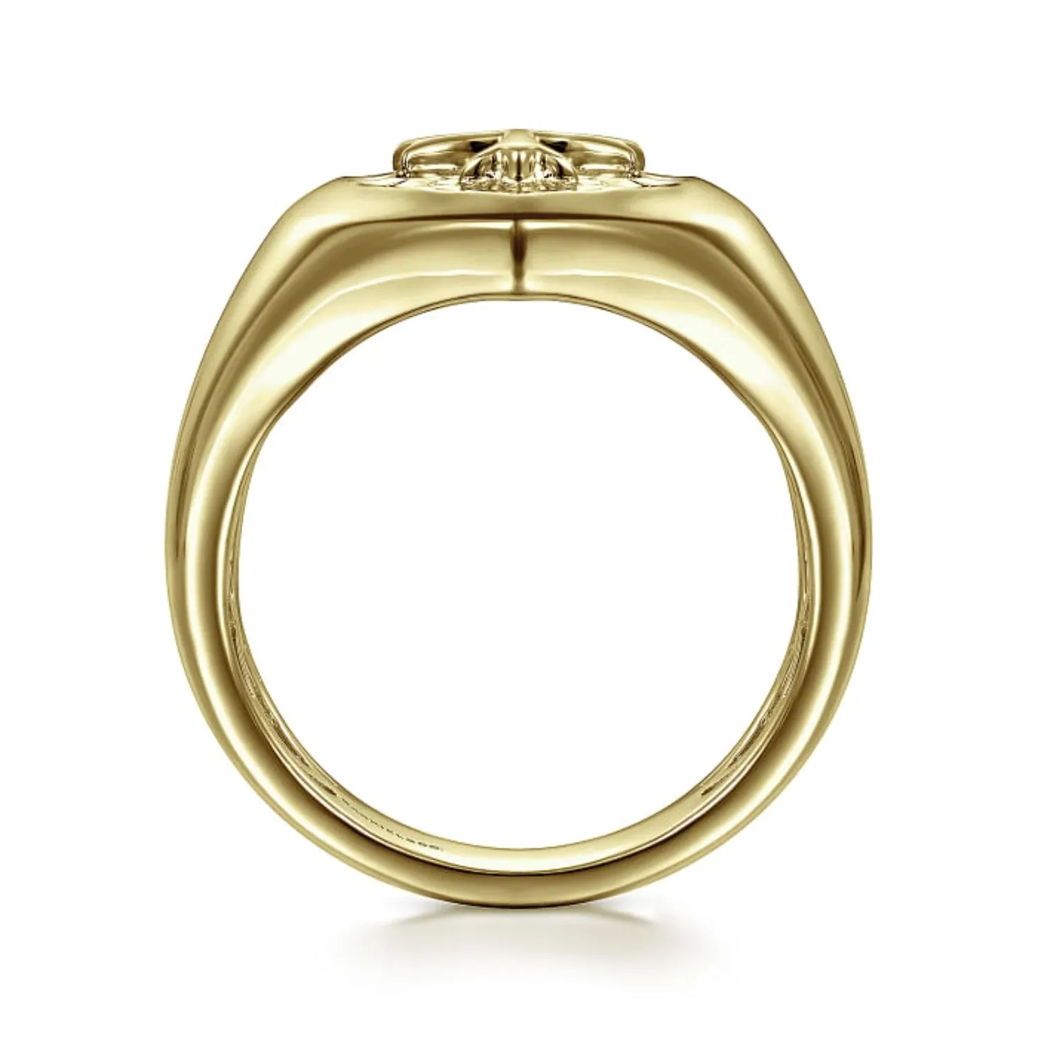 Gabriel & Co. Ornate Cross Signet Ring