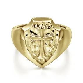 Gabriel & Co. Ornate Cross Signet Ring
