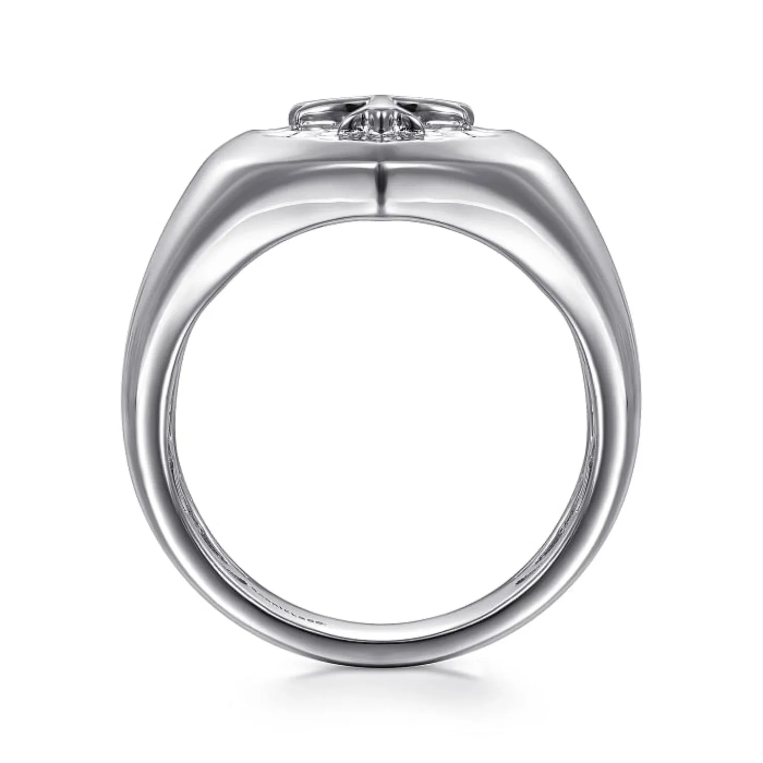 Gabriel & Co. Ornate Cross Signet Ring