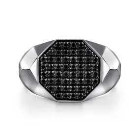 Gabriel Sterling Silver Black Spinel Ring