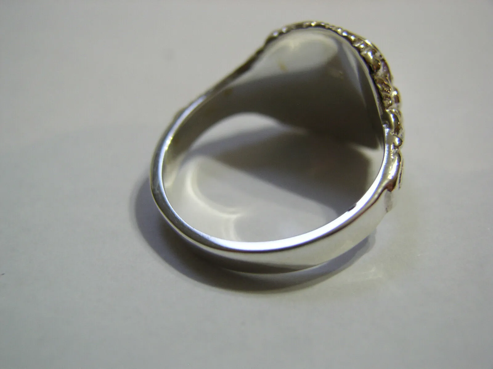 Genuine Size T Mens Sterling Silver Square Engraved Signet Ring