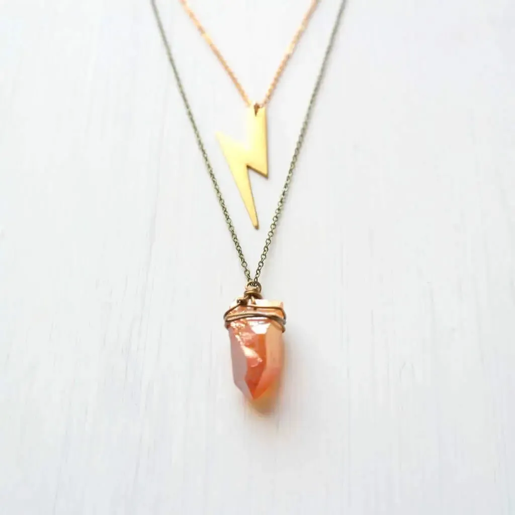 Gold Lightning Bolt Necklace