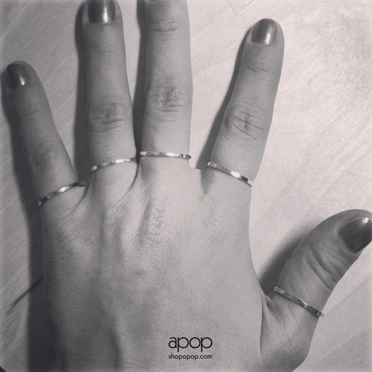 Hammered Sterling Silver Thin Band Ring