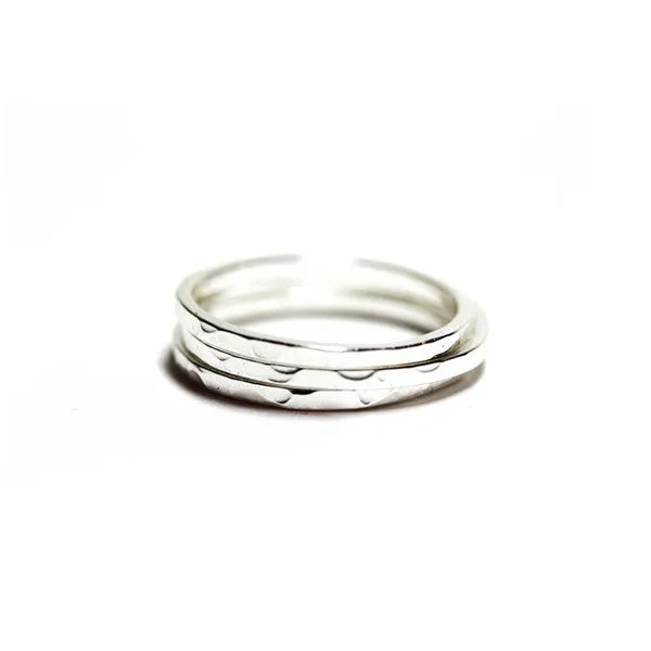Hammered Sterling Silver Thin Band Ring