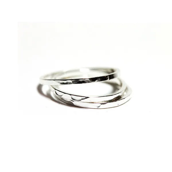 Hammered Sterling Silver Thin Band Ring