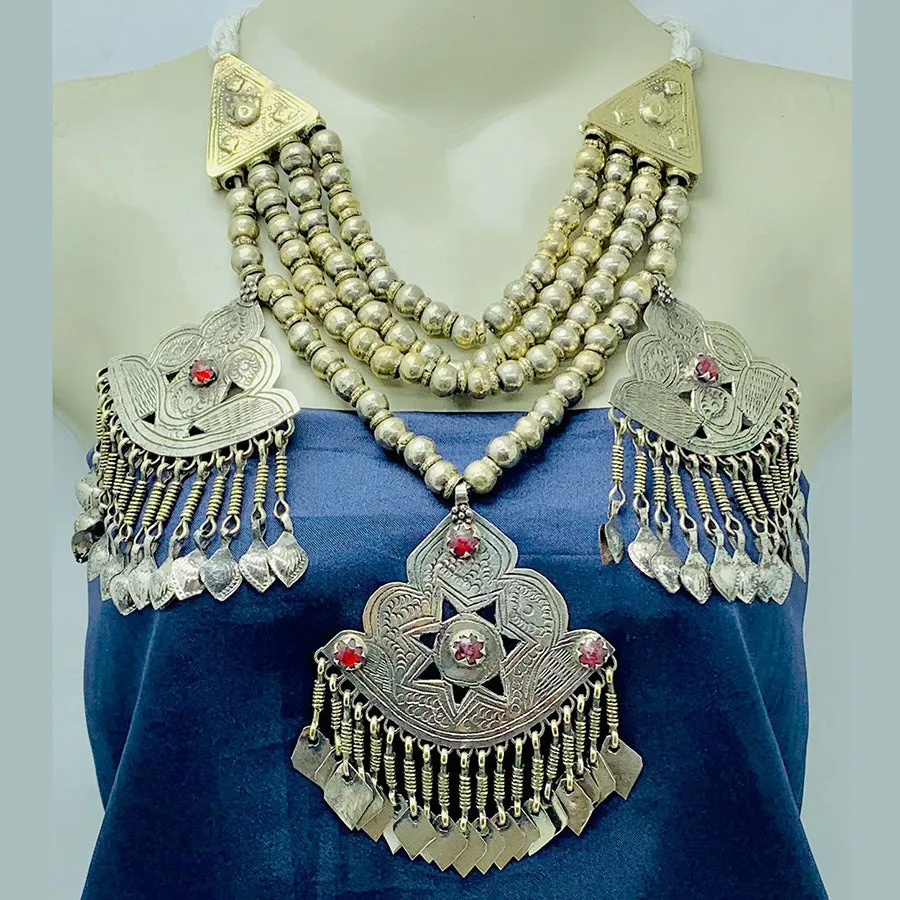 Handmade Oversized Beaded Chain Necklace