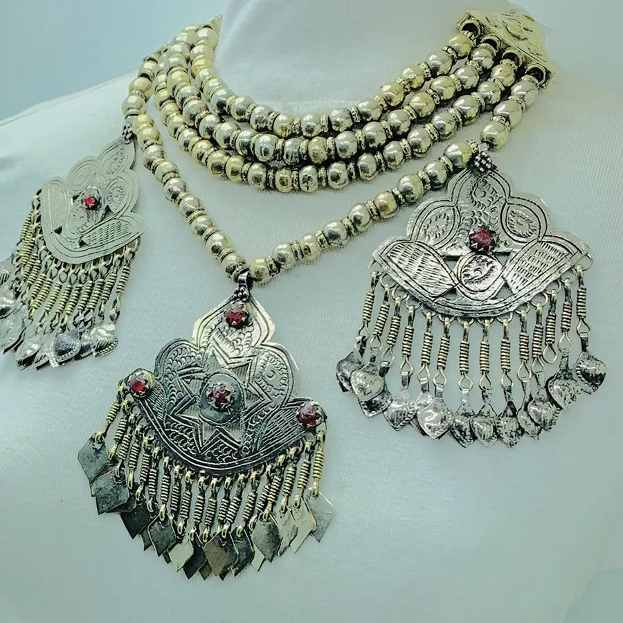 Handmade Oversized Beaded Chain Necklace