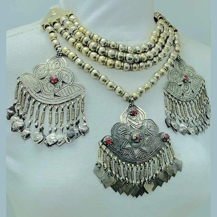 Handmade Oversized Beaded Chain Necklace