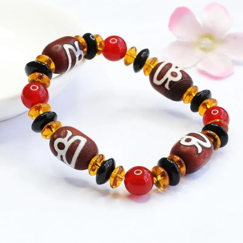 Heavenly Red Agate Sterling Silver Fortune Bracelet
