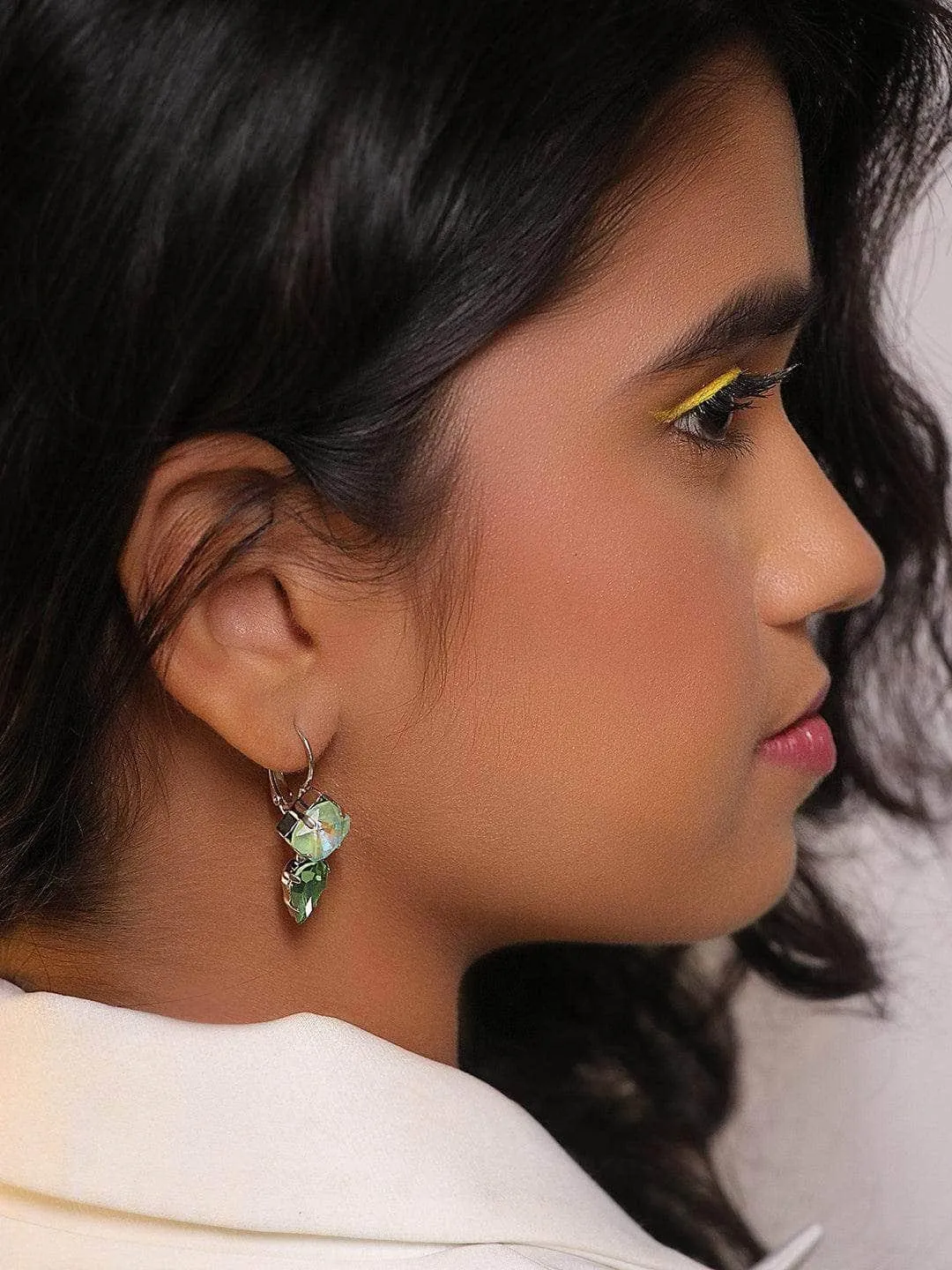 Helly Shah In Crystal Bullet Earrings