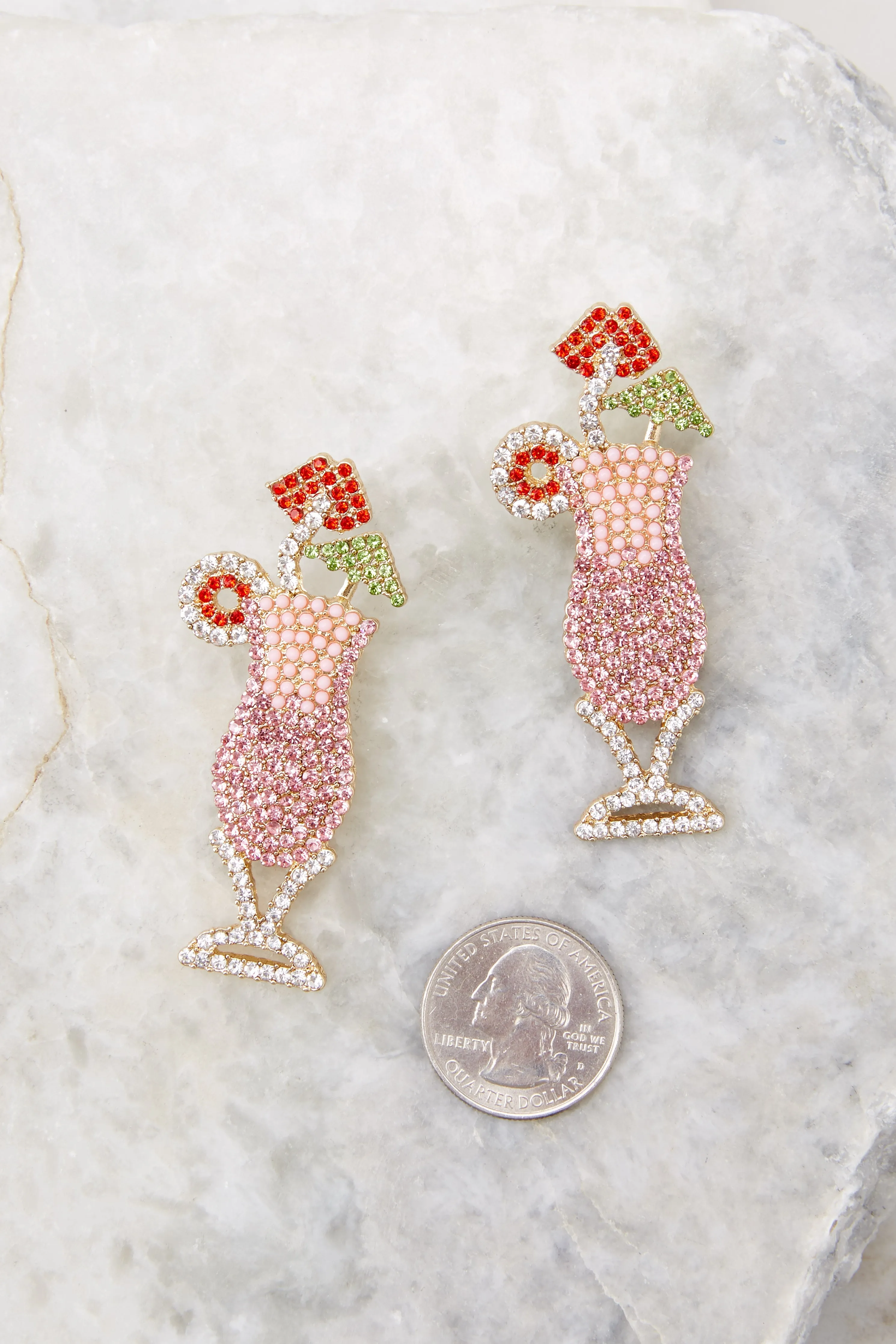 Here's To Vacation Days Pink Beaded Earrings