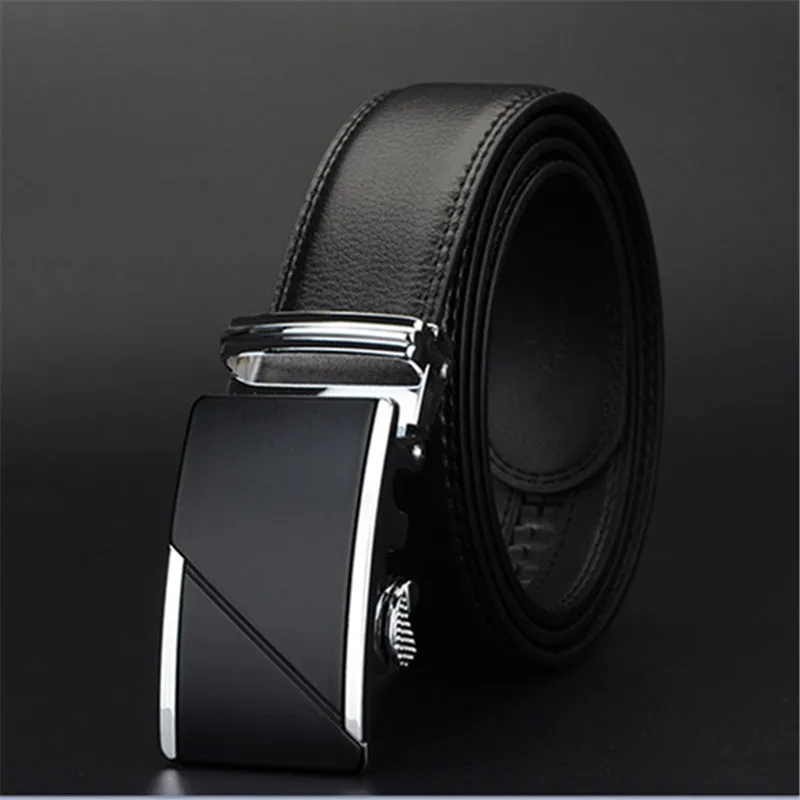 High-Quality Men's Leather Fashion Belt - Black, Multiple Sizes