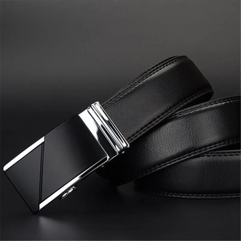 High-Quality Men's Leather Fashion Belt - Black, Multiple Sizes