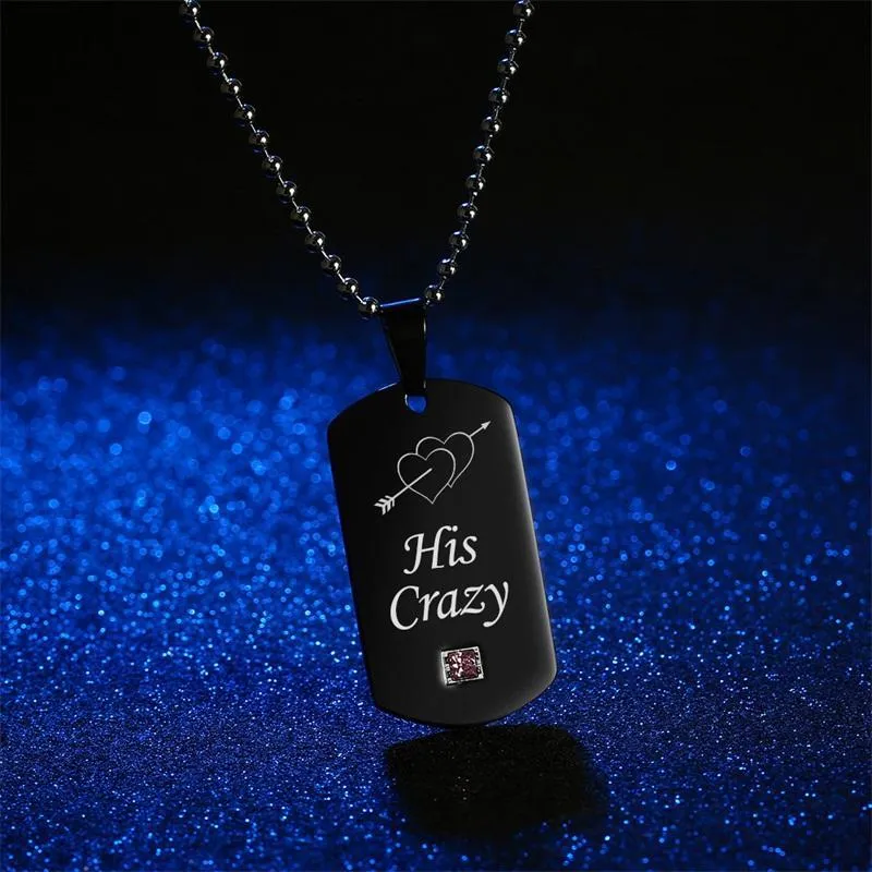 His Crazy Her Weirdo Couples Necklace Set