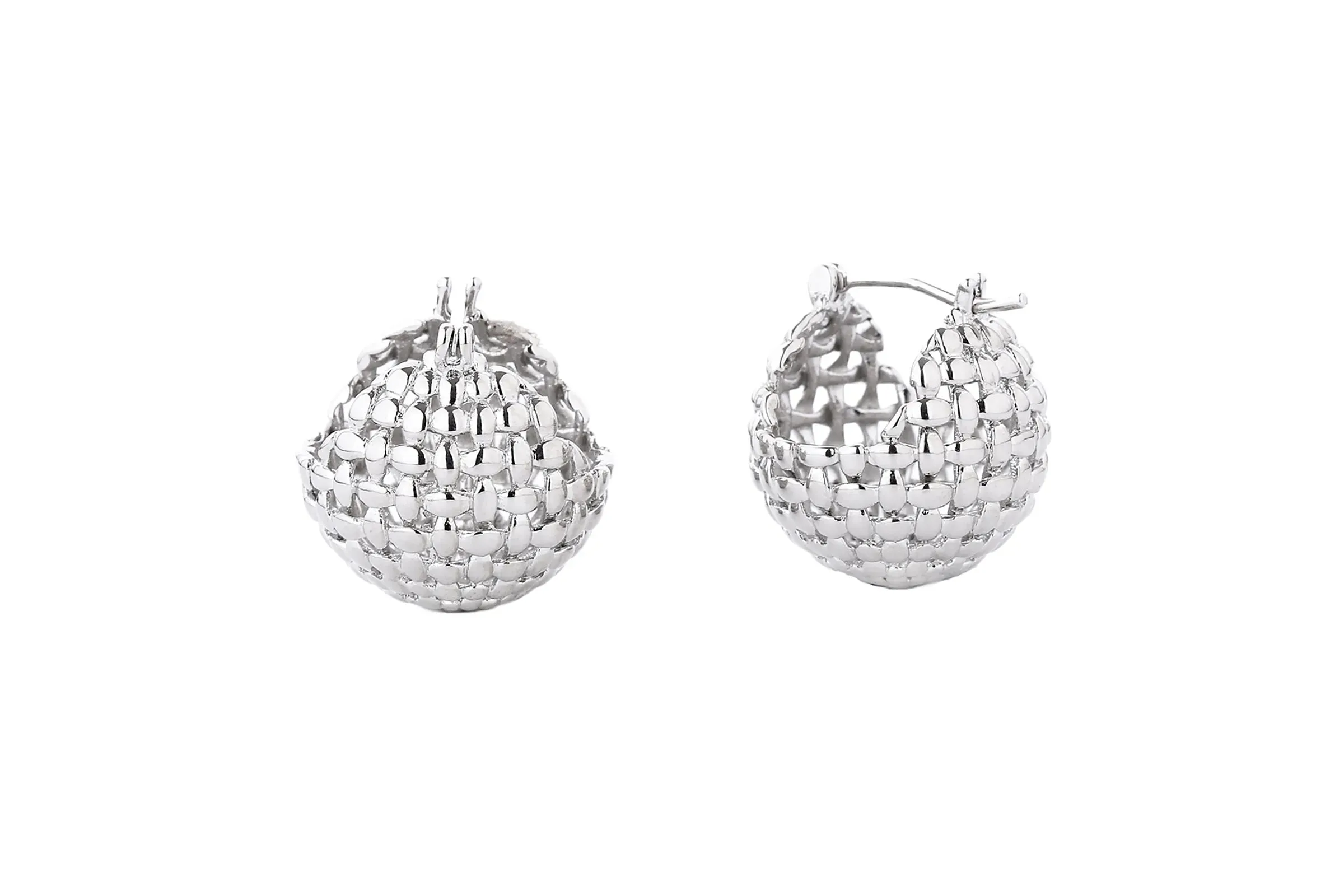 Hoop 14K Small Basket Earrings for Women