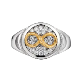 Infinity Iced Snake Signet Ring