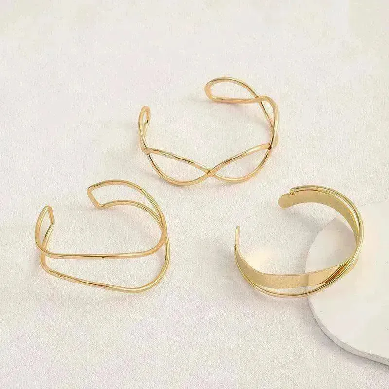 Irregular Gold Wave Bracelet Adjustable