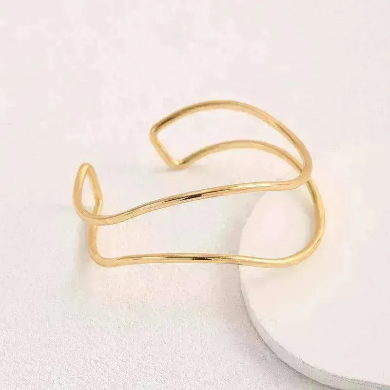 Irregular Gold Wave Bracelet Adjustable