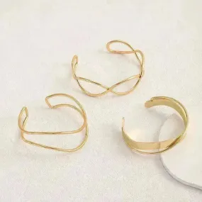 Irregular Gold Wave Bracelet Adjustable