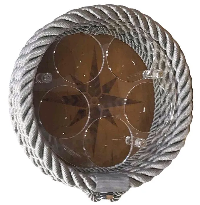 Italian Inlaid Wood Rope Serving Trays