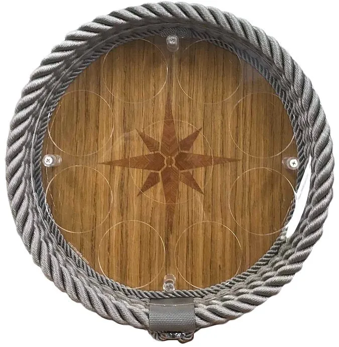Italian Inlaid Wood Rope Serving Trays