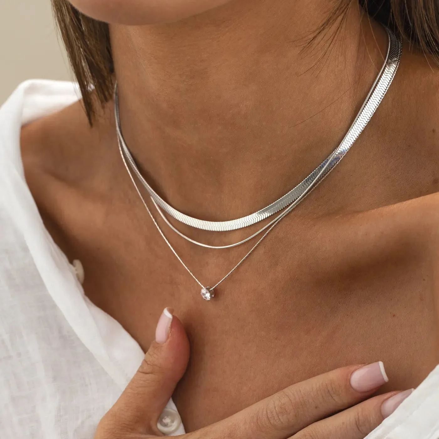 Ivy - Double Snake Chain Necklace Stainless Steel