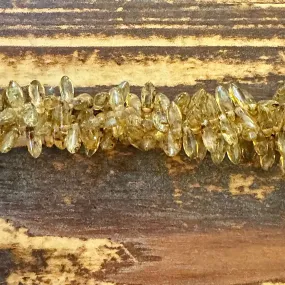 JKB-0157 - Czech Glass Dagger Bead Strand, Topaz Travertine, 4x7mm | Strand