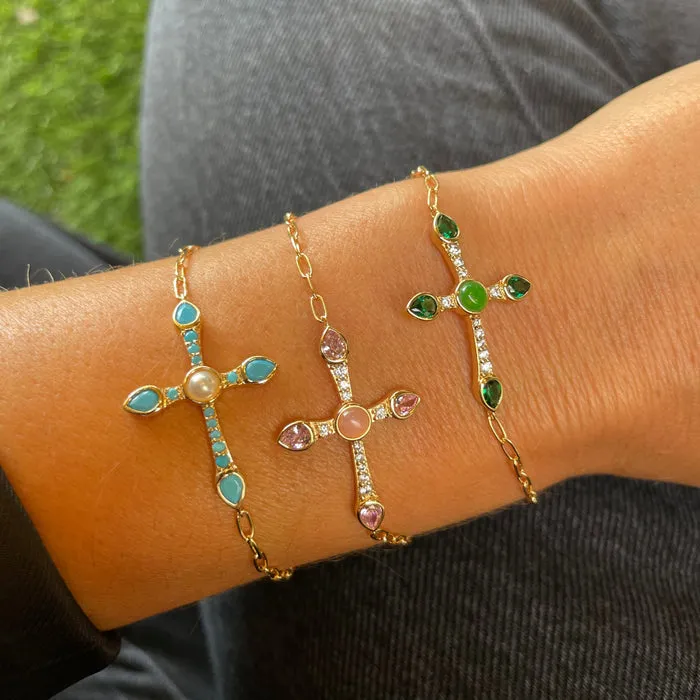 Joy Dravecky Camille Bracelet in Pink Opal