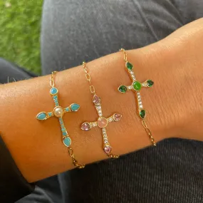 Joy Dravecky Camille Bracelet in Pink Opal