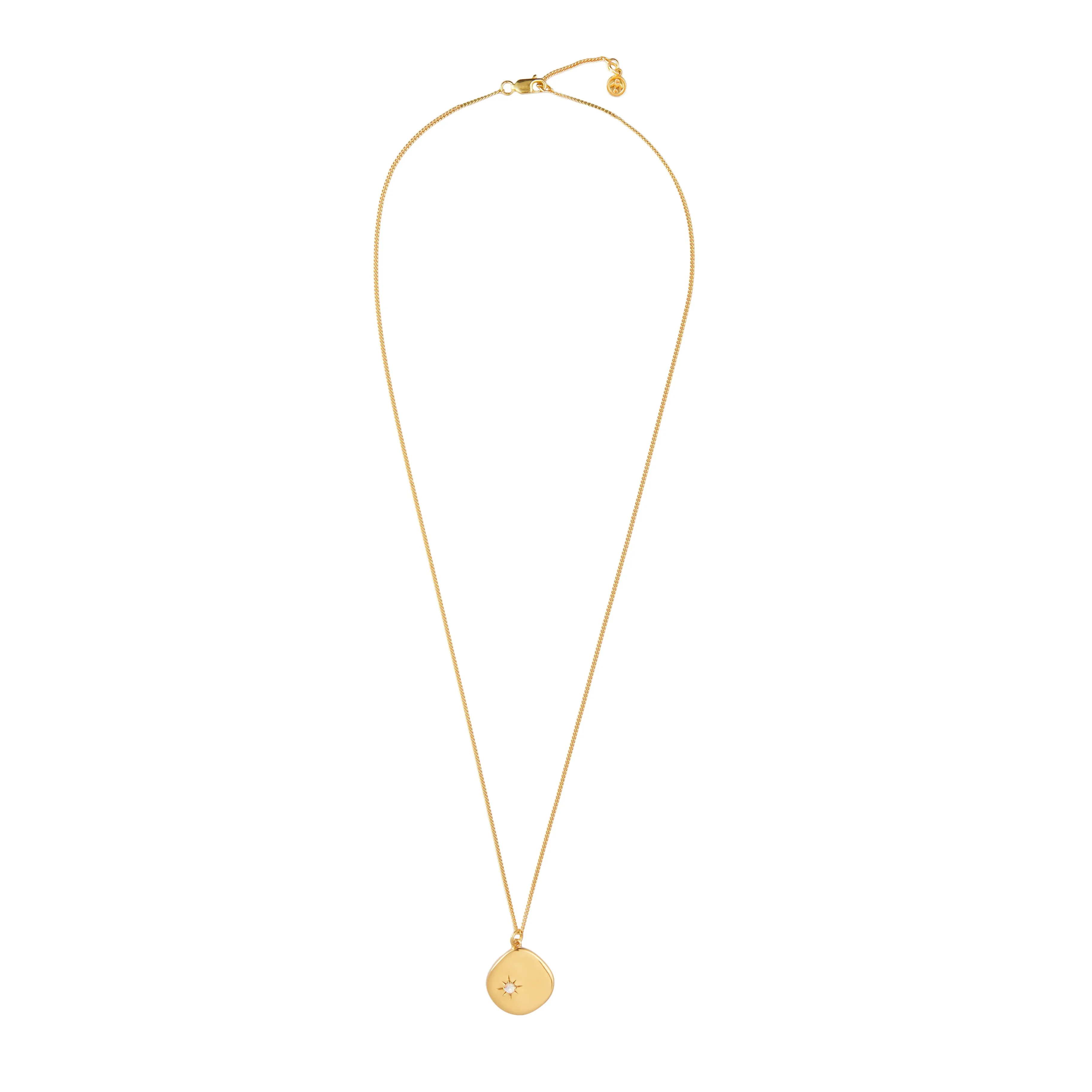 June Birthstone Necklace - 18 karat gold vermeil on sterling silver, moonstone