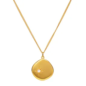 June Birthstone Necklace - 18 karat gold vermeil on sterling silver, moonstone