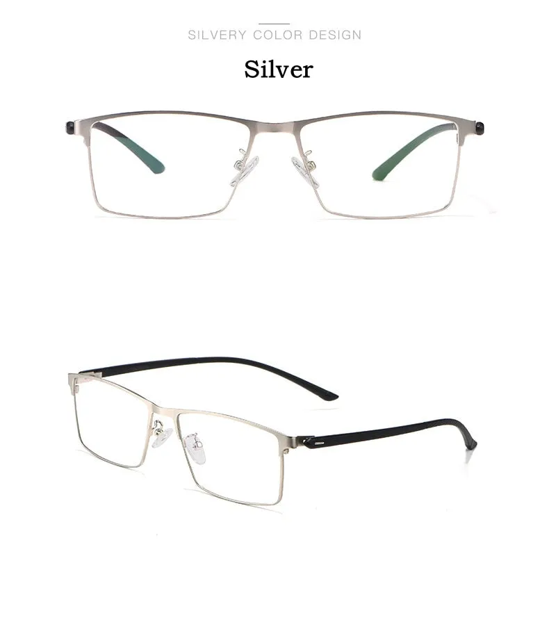 KatKani Men's Full Rim Titanium Alloy Anti-Blue Light Reading Glasses Hyperopic P8837