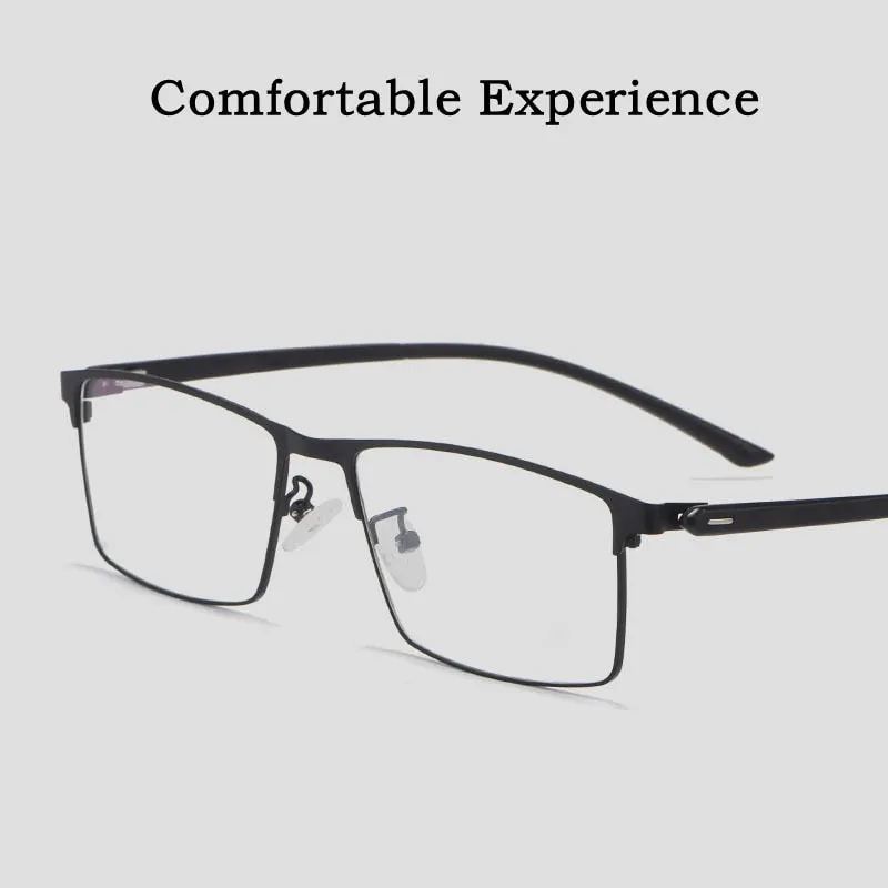 KatKani Men's Full Rim Titanium Alloy Anti-Blue Light Reading Glasses Hyperopic P8837