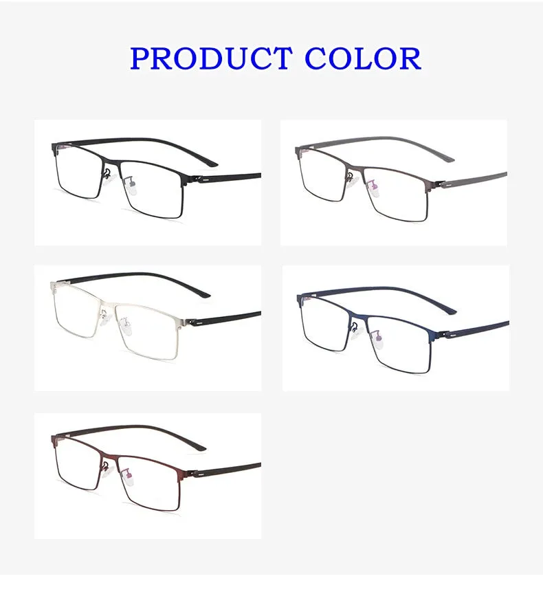 KatKani Men's Full Rim Titanium Alloy Anti-Blue Light Reading Glasses Hyperopic P8837