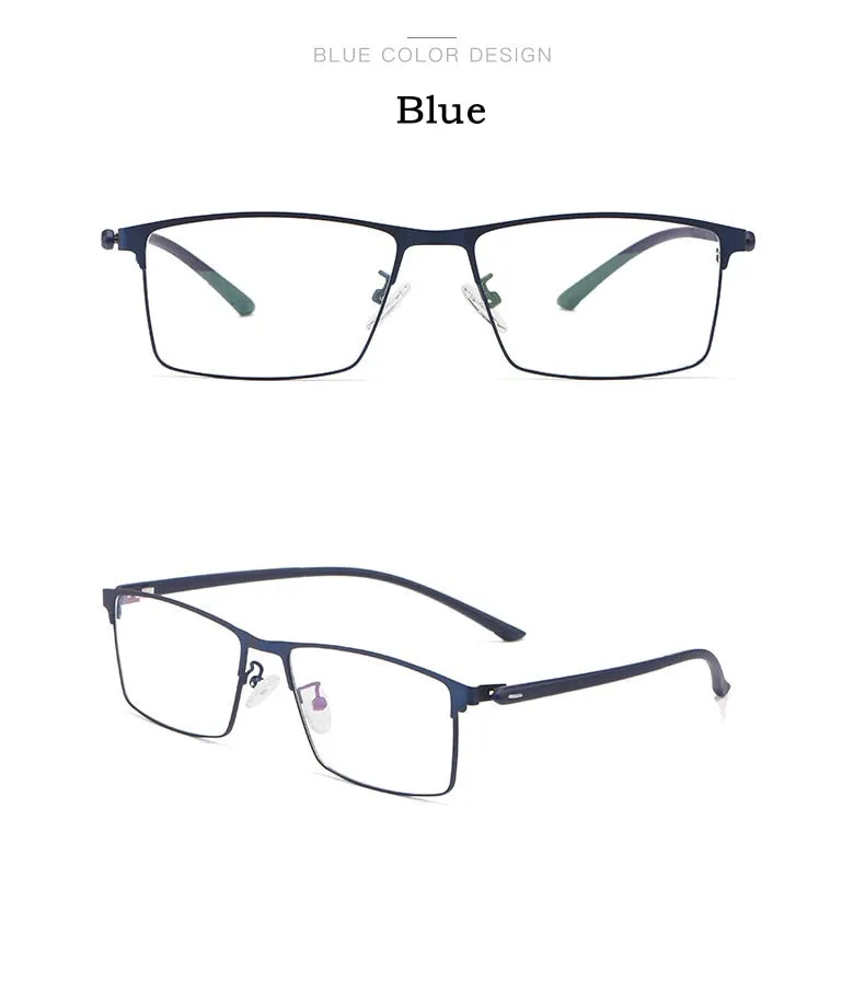 KatKani Men's Full Rim Titanium Alloy Anti-Blue Light Reading Glasses Hyperopic P8837