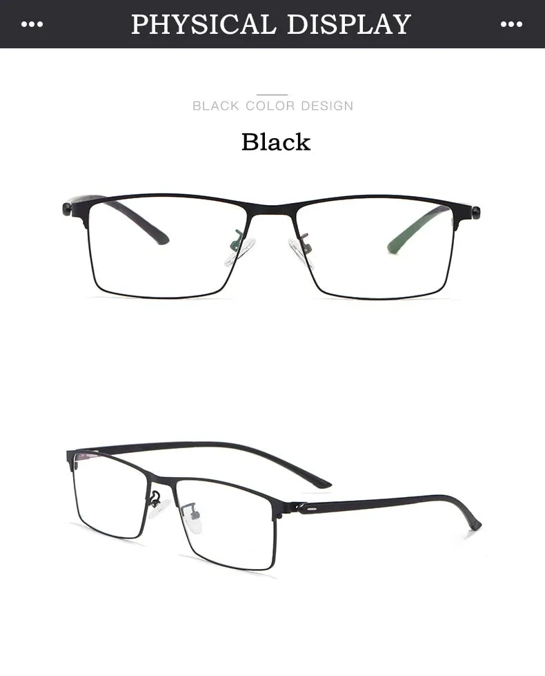 KatKani Men's Full Rim Titanium Alloy Anti-Blue Light Reading Glasses Hyperopic P8837