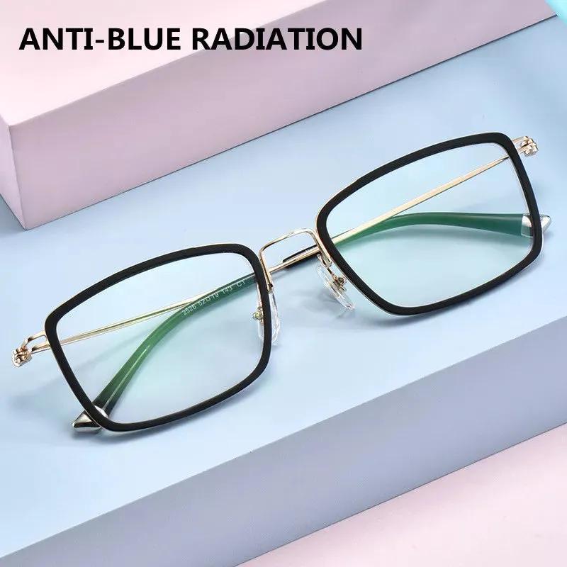 Kocolior Unisex Full Rim Acetate Alloy Square Hyperopic Reading Glasses 2526