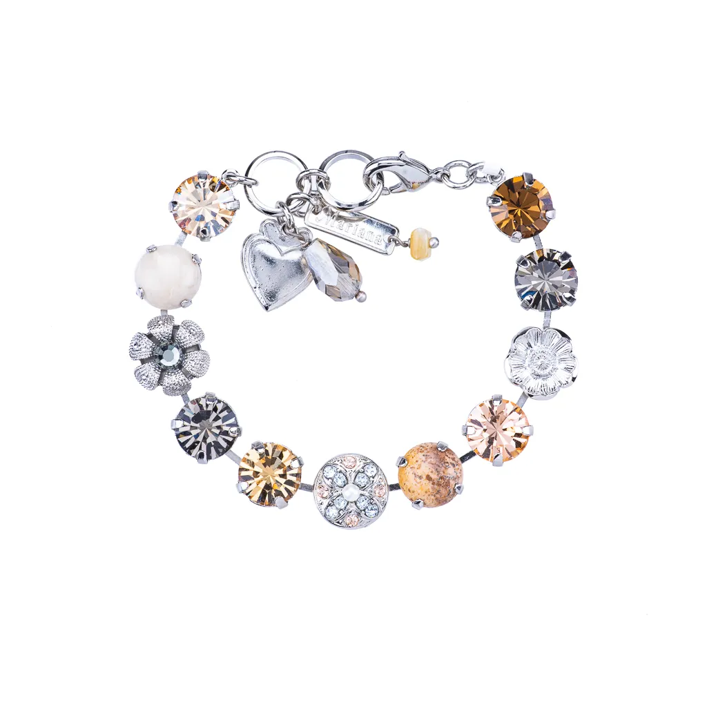 Large Center Flower Bracelet in "Earl Grey" *Custom*