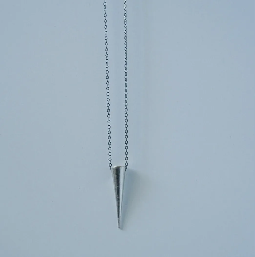 Large Sterling Silver Spike Necklace