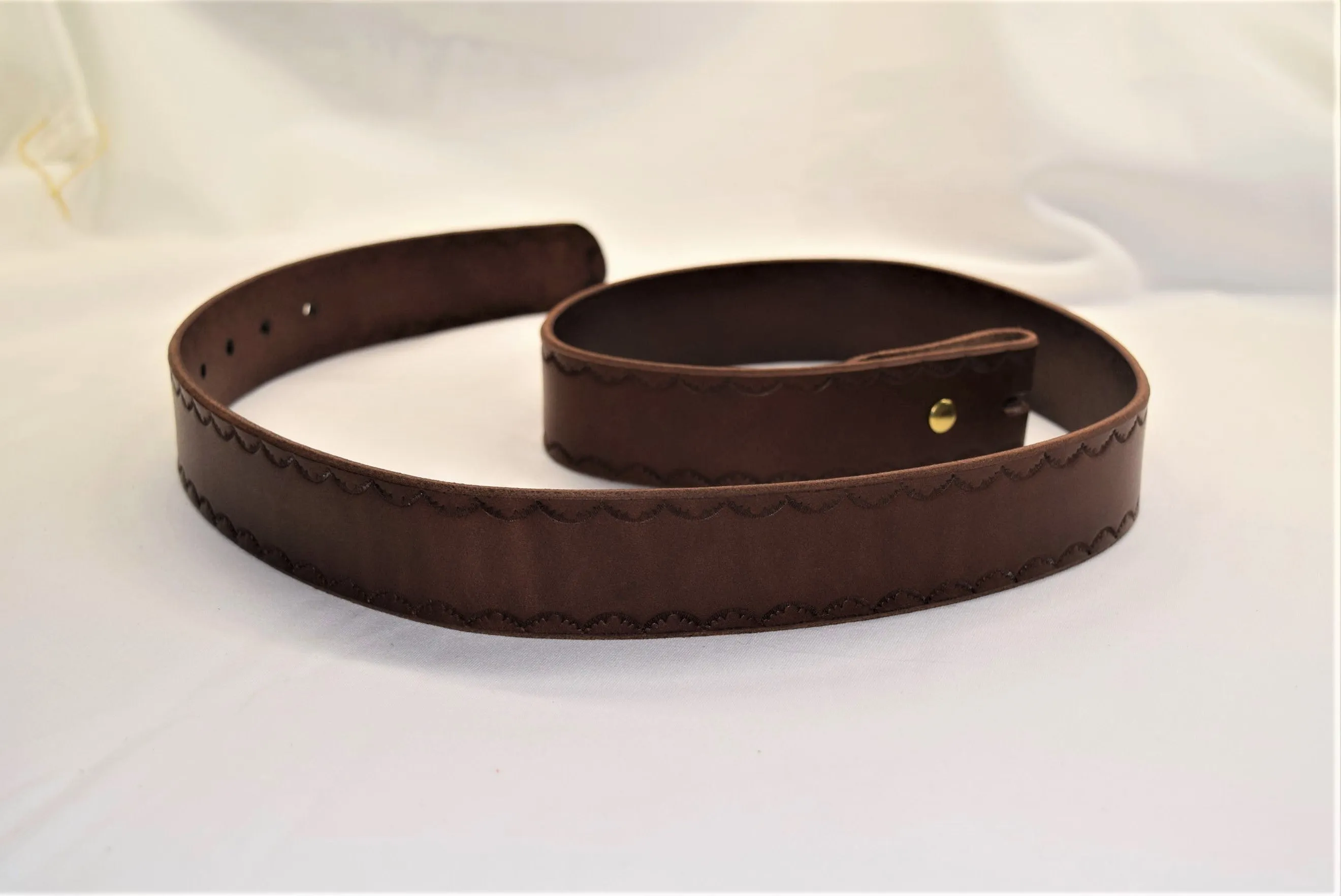Leather Belt, tooled edges