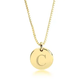 Letter Pendant Necklace 24k Gold Plated