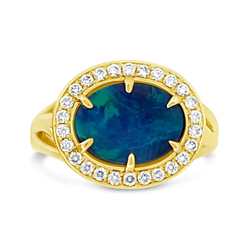Lightning Ridge Black Opal Ring