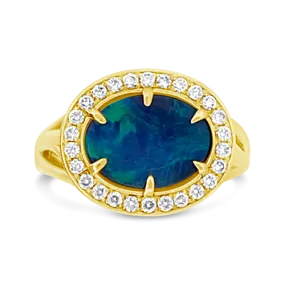 Lightning Ridge Black Opal Ring