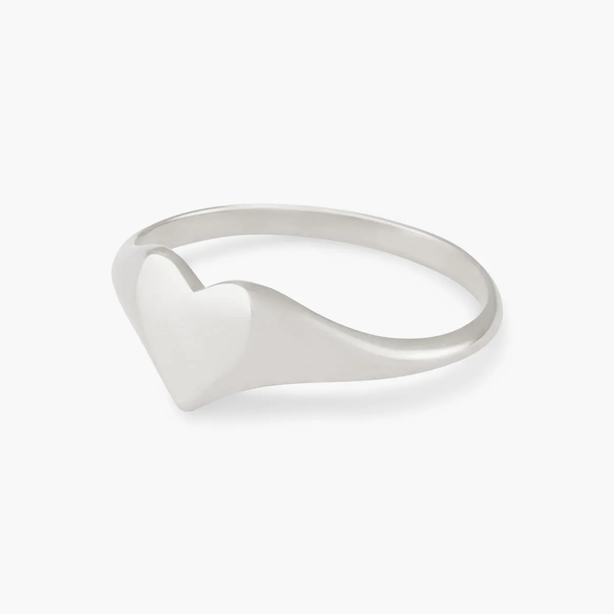 lovely heart signet ring - sterling silver