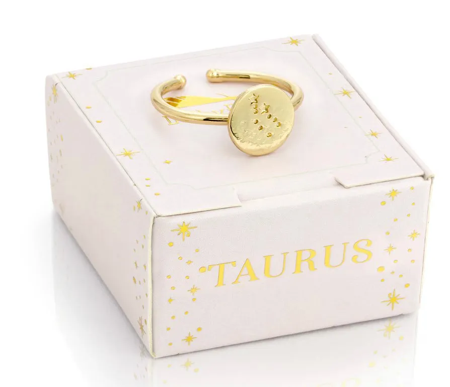 Lucky Feather Zodiac Signet Ring - Taurus