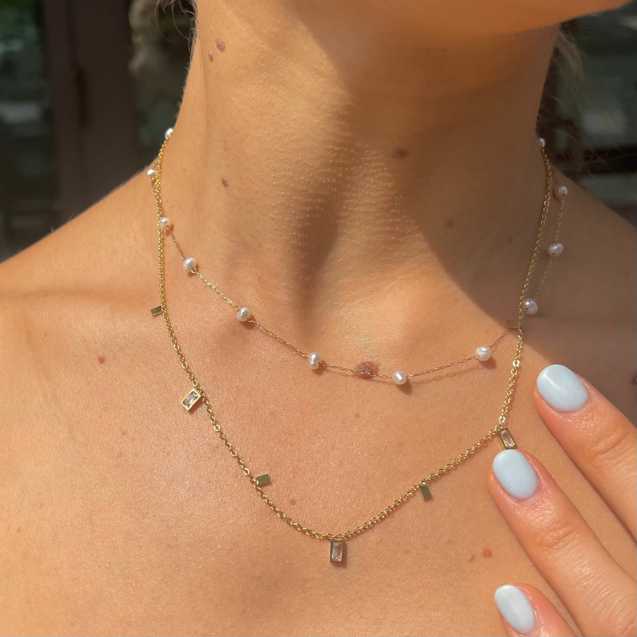 Lydia Baguette Crystal Necklace