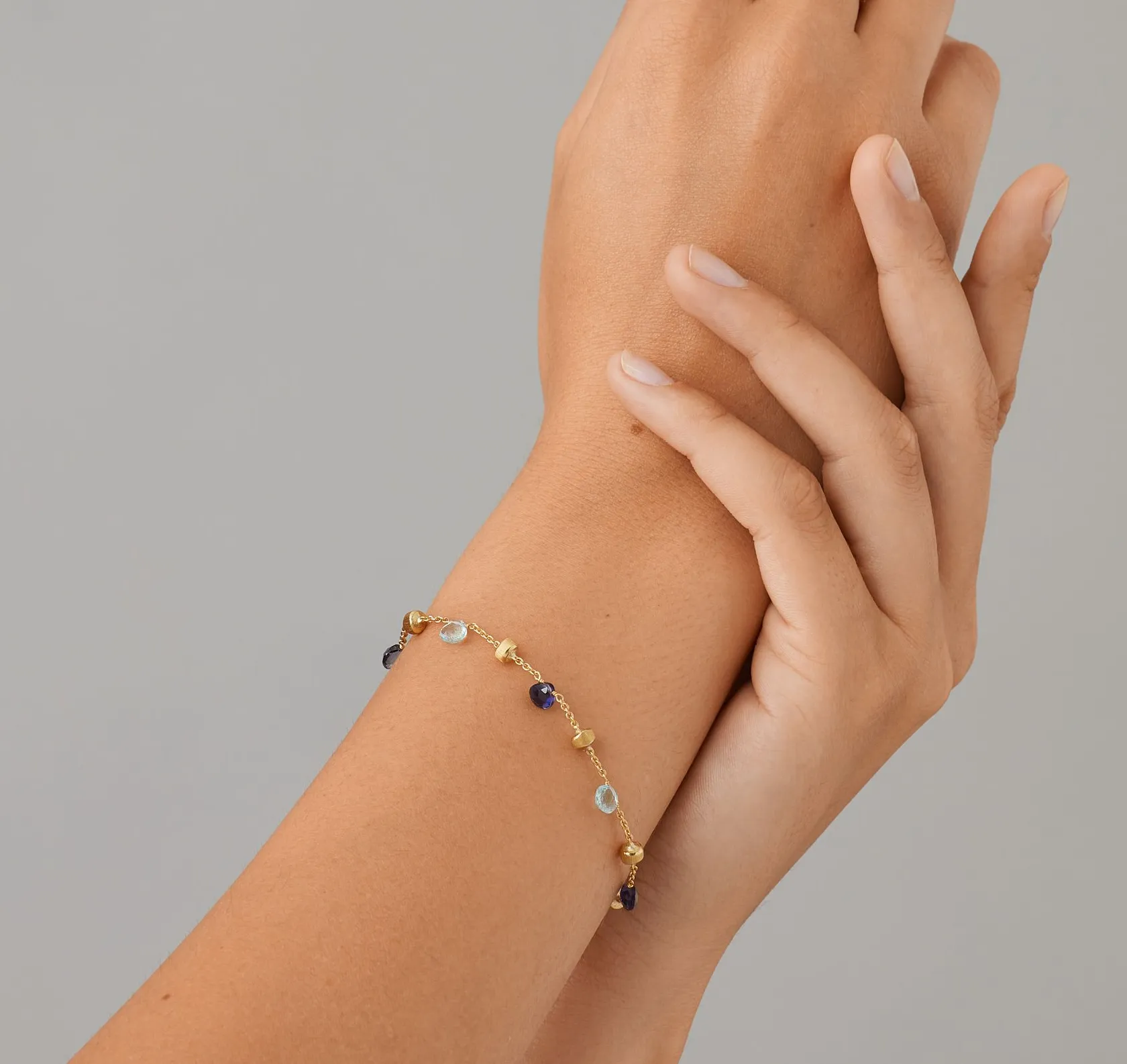 Marco Bicego Paradise Yellow Gold Single Strand Topaz & Iolite Bracelet
