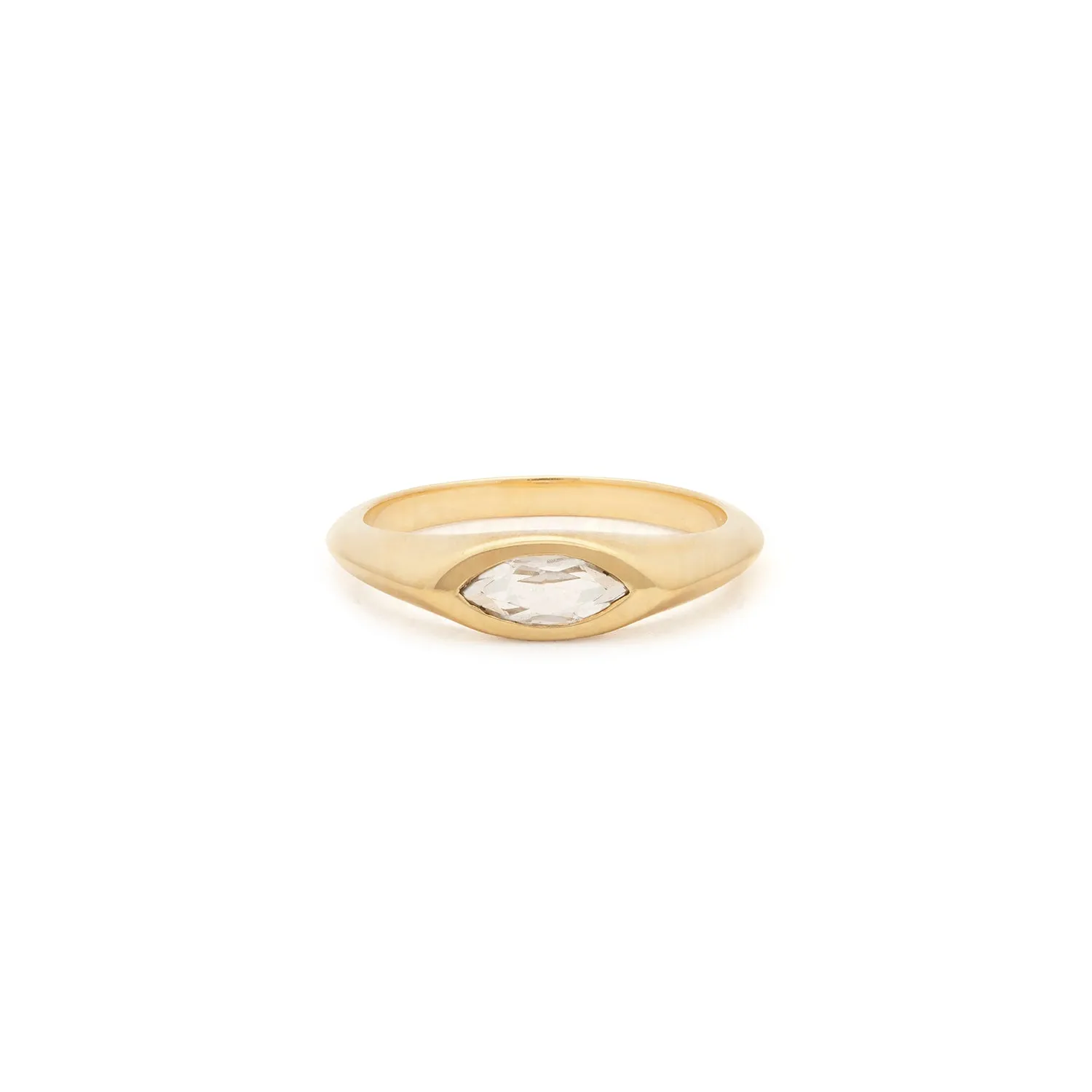 Marquise Signet Ring | White Topaz