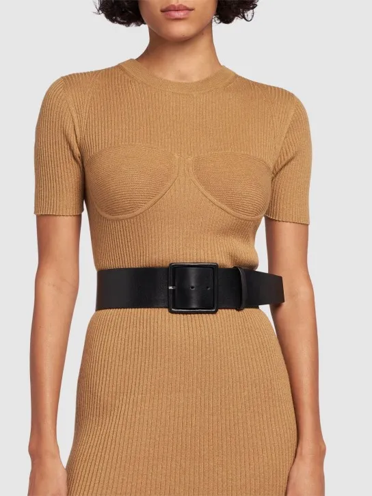 Max Mara   60mm Comfy leather belt 