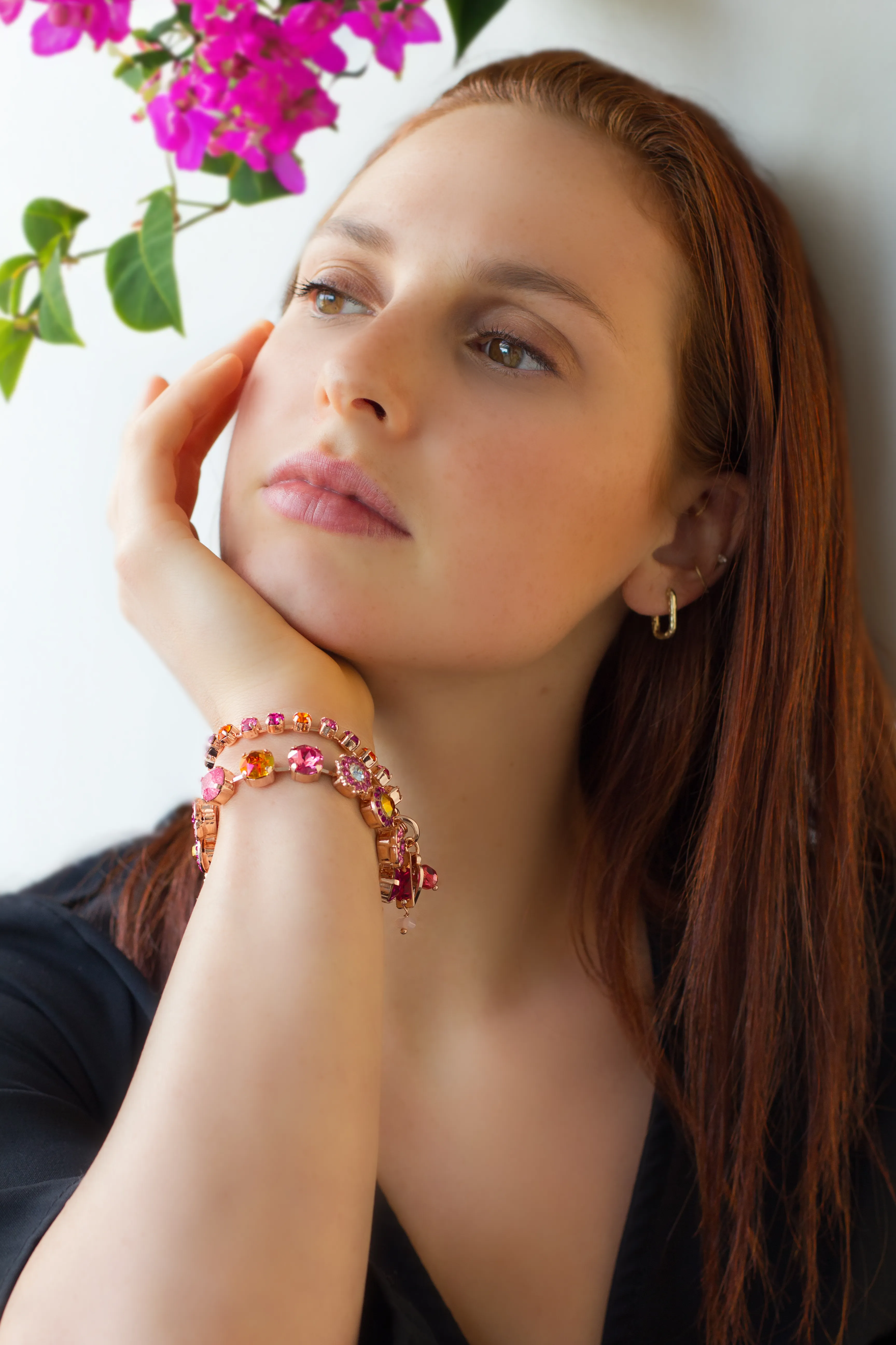Medium Rosette Bracelet in "Bougainvillea" *Custom*